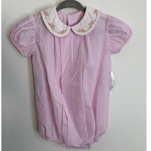 Baby Sen By Remember Nguyen Pink Gingham Bubble NWT size 9mo